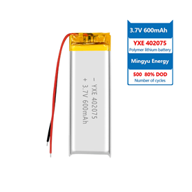 3.7 V 锂离子电池102023-400mah